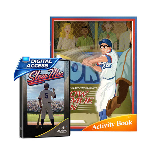 Baseball-themed DVD and activity book with a baseball player on the cover. Slow Moe